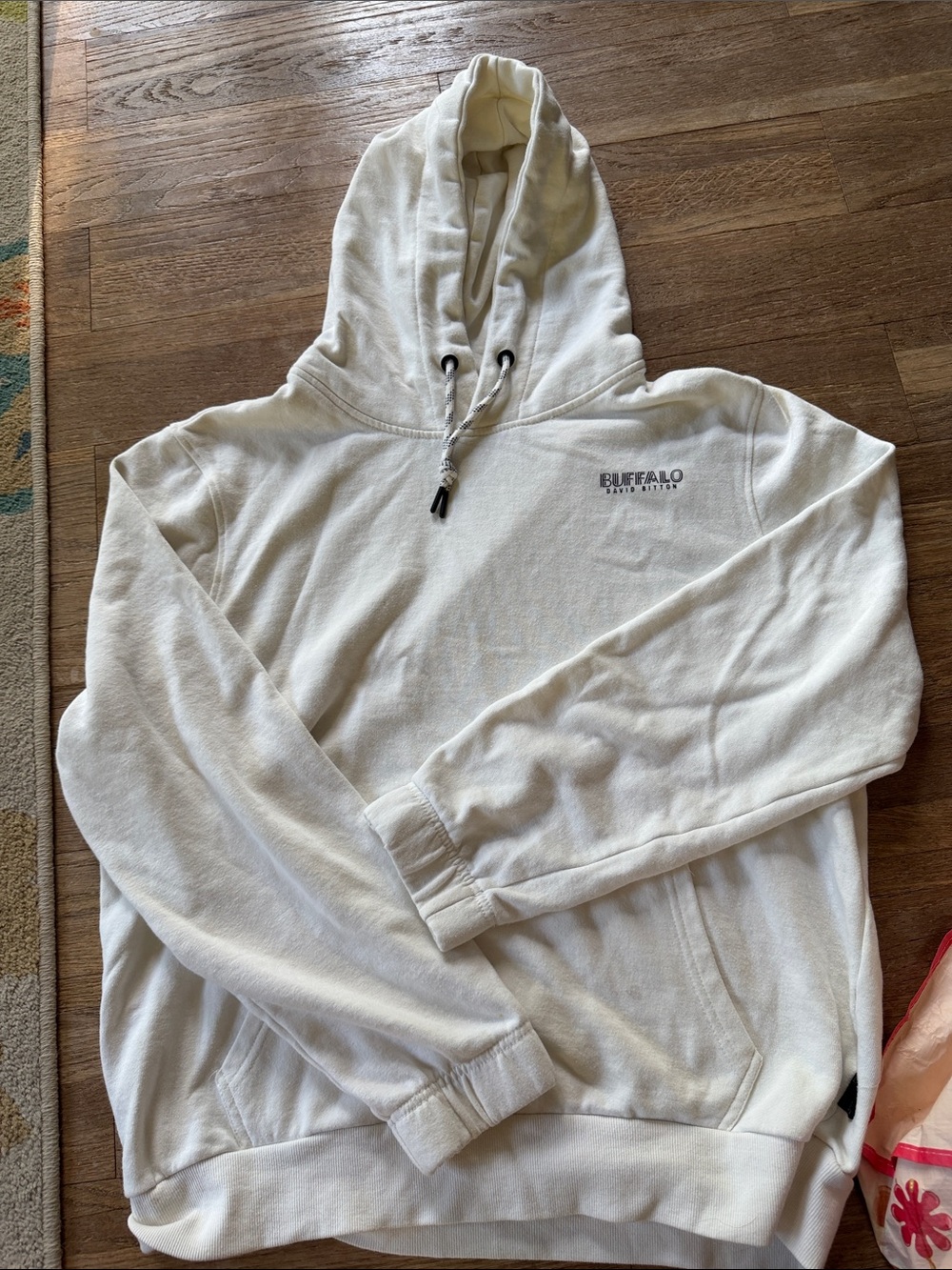 Buffalo David Bitton Men's Cream Crewneck Hooded Sweatshirt
